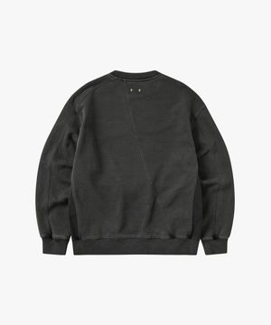 언발란스 절개 피그먼트 헤비 스웻셔츠_Charcoal : RADIANT153