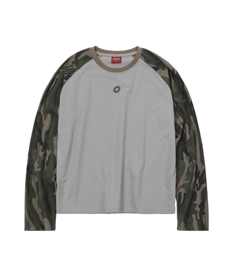 Contrast Raglan Long Sleeve Camo