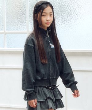 하프넥 피그먼트 집업