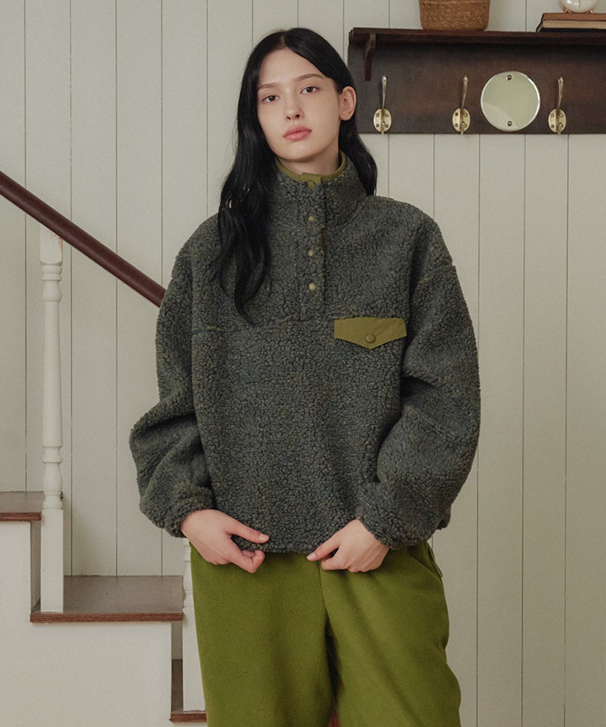 마롯(MARROT) Dusty Fleece Pullover_Khaki