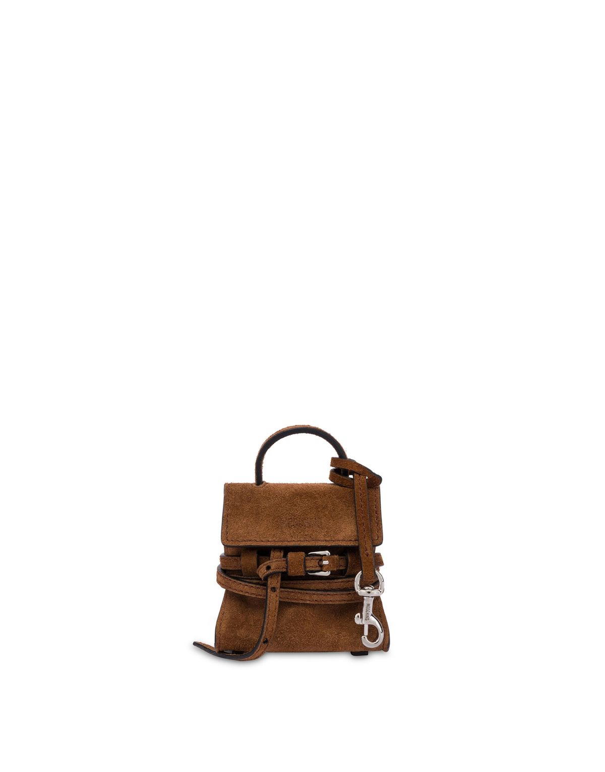 모스키노(MOSCHINO) 타이 미 카우 스웨이드 미니 키링백 BROWN