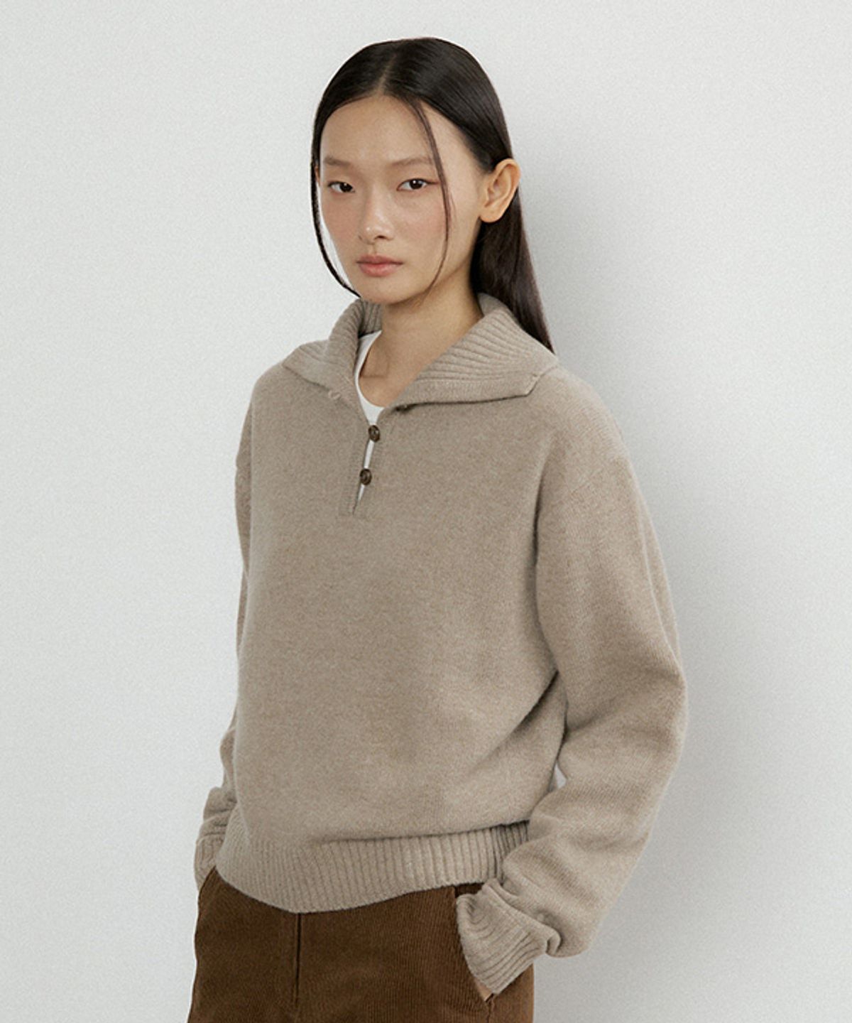 링서울(LINGSEOUL) cashmere collar knit-beige