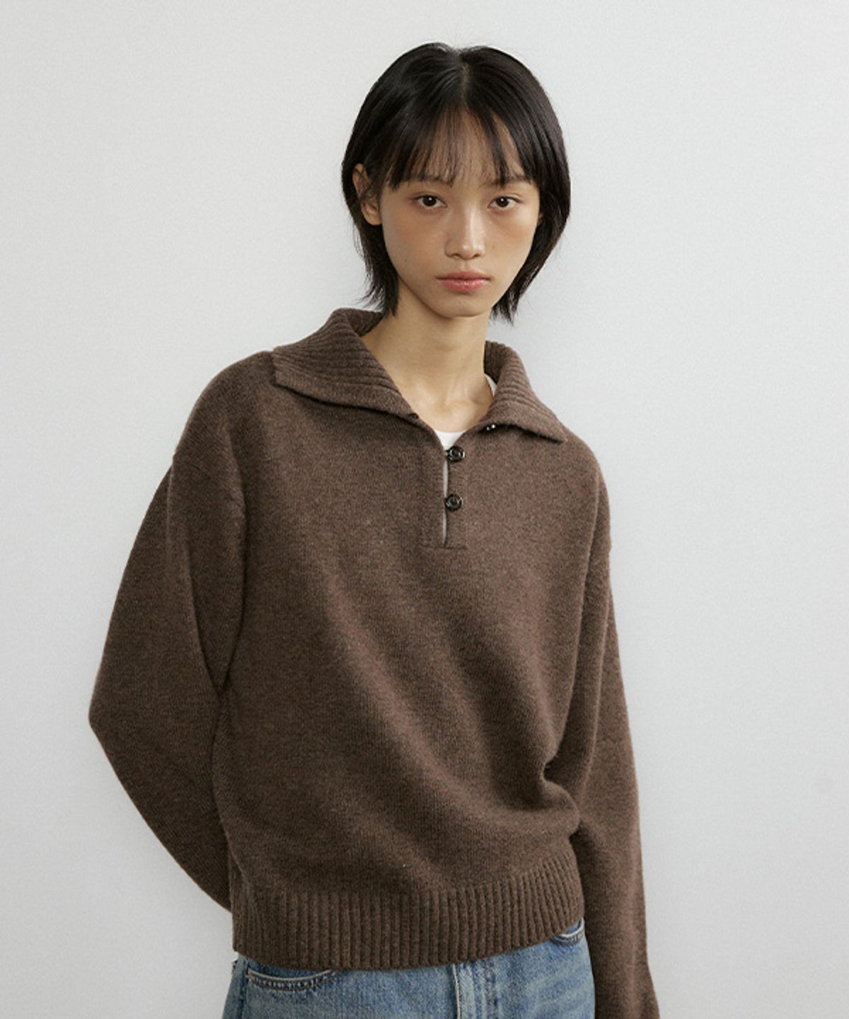 링서울(LINGSEOUL) cashmere collar knit-brown