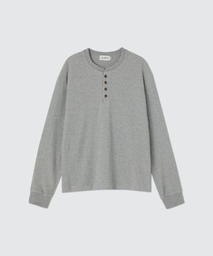 도쿄 텍스쳐 와플 헨리넥 그레이