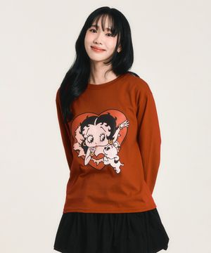 베티붑 하트 버스트 롱슬리브_레드