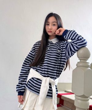 스트라이프 에리 티셔츠