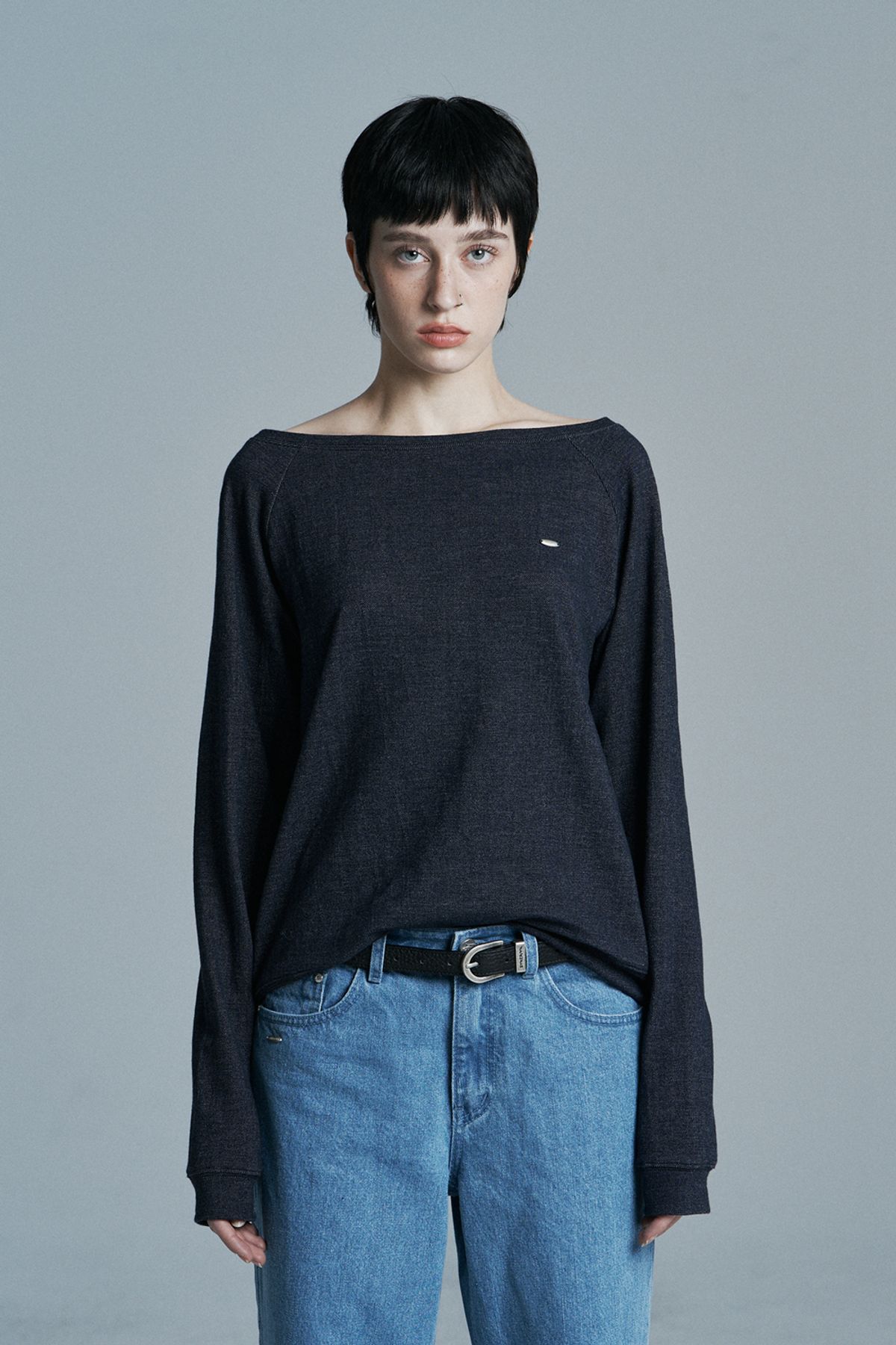 시너진(SYNERJYN) INDIGO DENIM LONG SLEEVE BLUE
