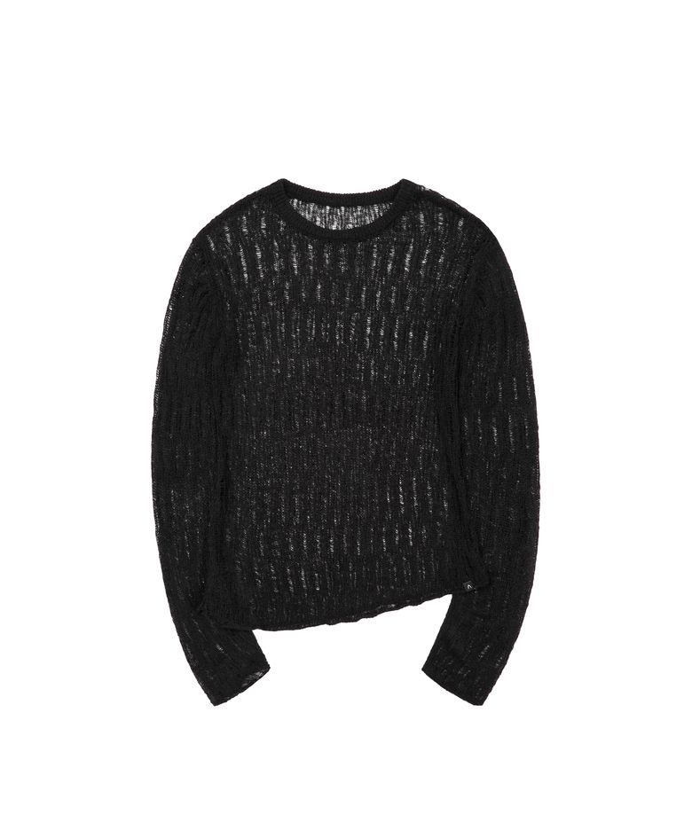 See-Through Knitted Long Sleeve (Black)