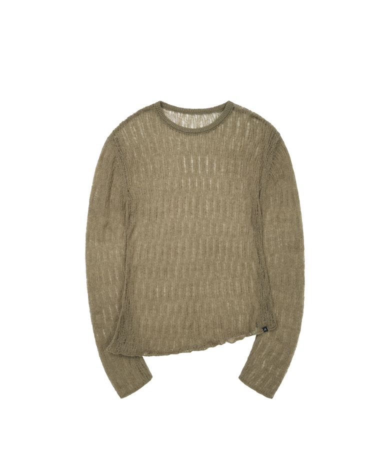 See-Through Knitted Long Sleeve (Beige)