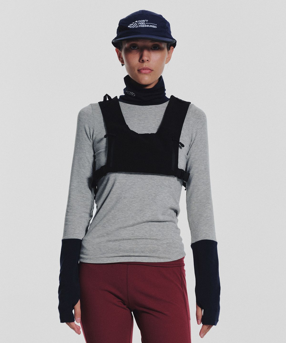 미나수(MENASOO) Track Warmer Color Turtleneck T Shirt_Melange Gray