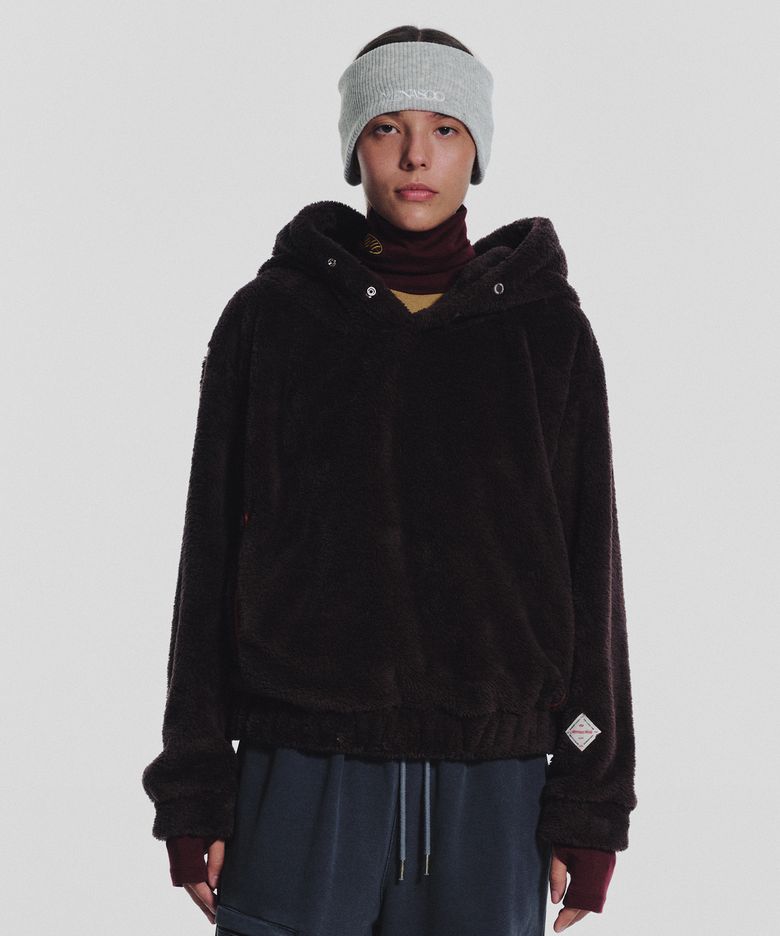 Pogme Fleece String Hoodie_Brown