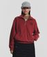 Terry Fleece Sweatshirt Half Zip Up_Red