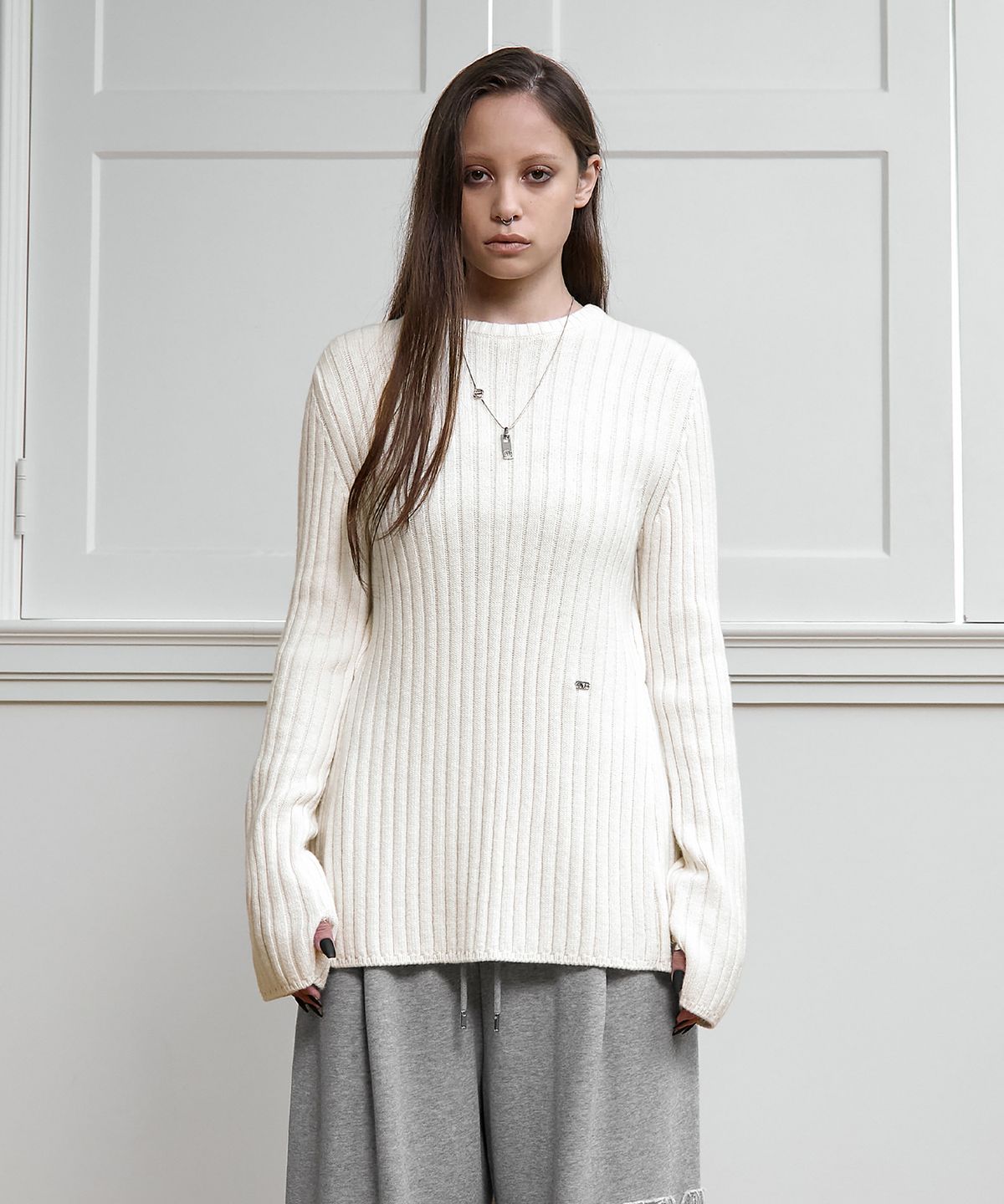 트리밍버드(TREEMINGBIRD) Backless Knit Pullover [ Ivory ]