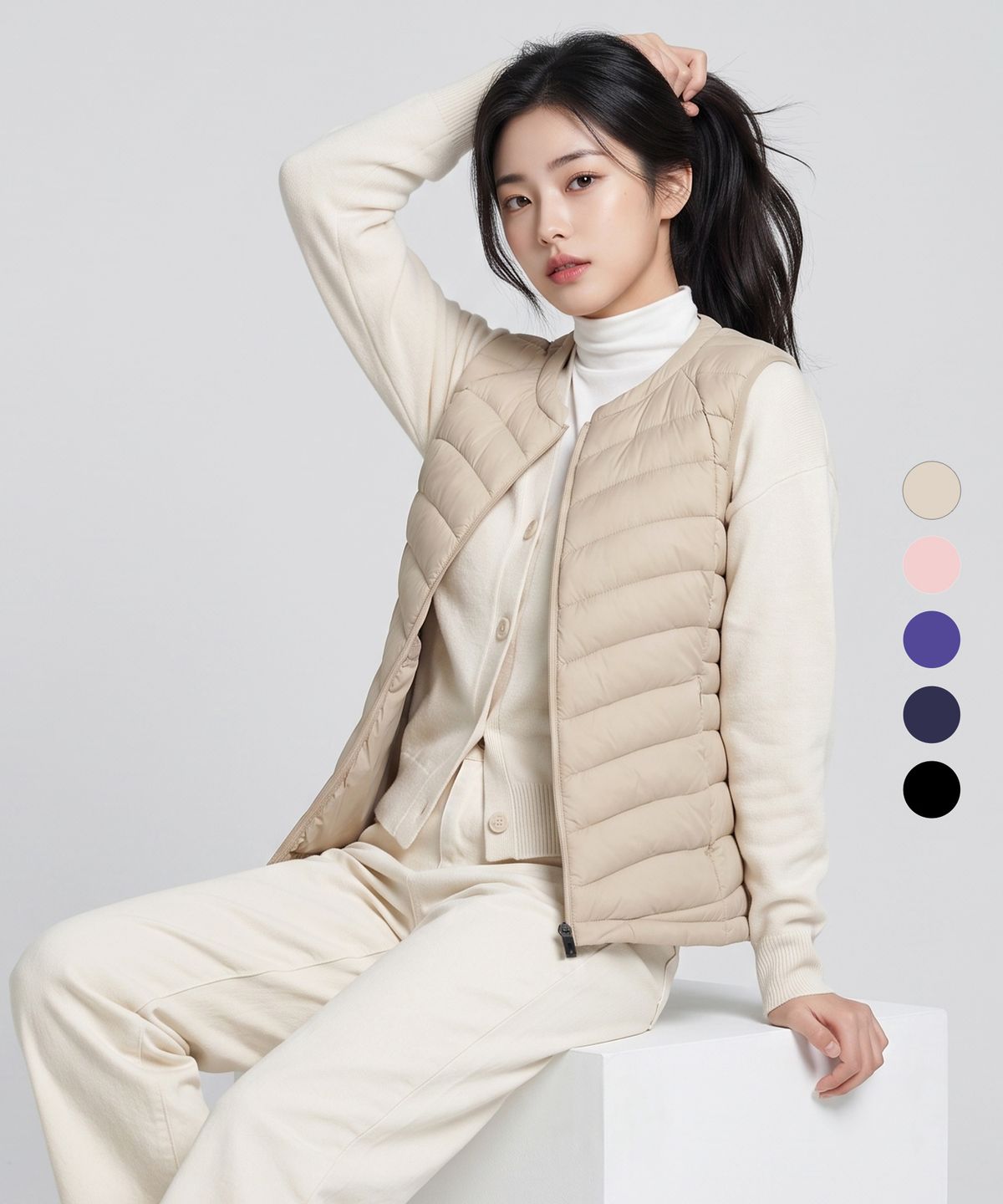 이지바이(EZBUY) 여성 페더리피치 경량 패딩 조끼 5 Colors