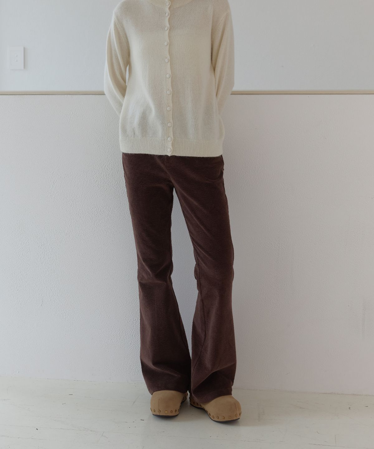 쎄미(SSEMI) CORDUROY FLARE PANTS(BR)