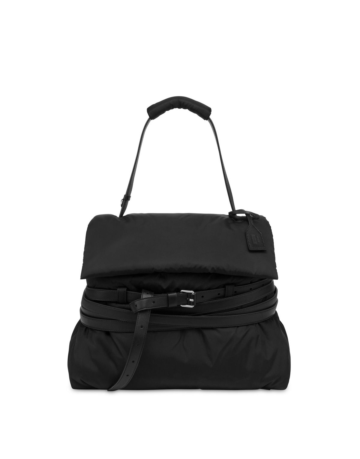 모스키노(MOSCHINO) 타이 미 패디드 미디엄 핸드백 BLACK