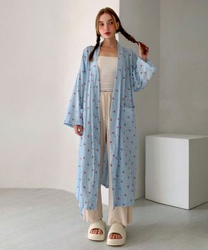 Cherry Blue Check Robe