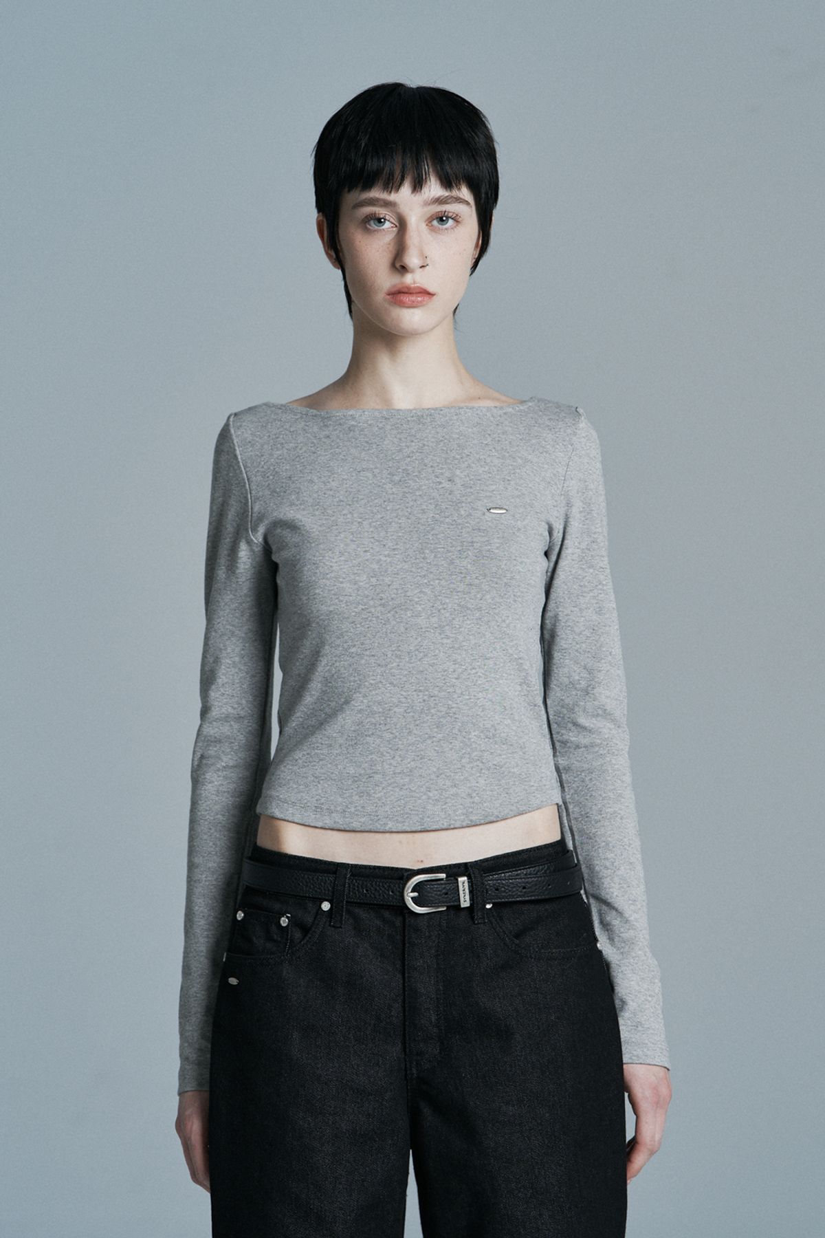시너진(SYNERJYN) SANDY BOAT NECK LONG SLEEVE MELANGE