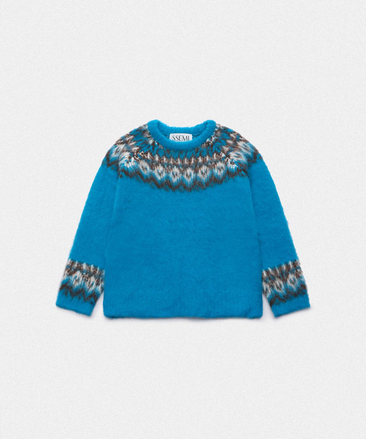 쎄미(SSEMI) NORDIC BRUSHED ROUND KNIT(BL)
