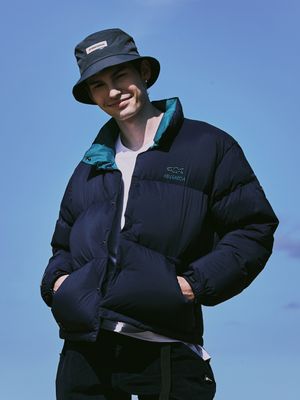 컬러 포인트 푸퍼 다운 NAVY