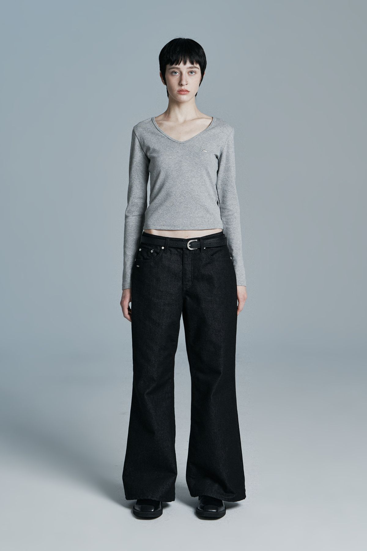 시너진(SYNERJYN) DAY V-NECK LONG SLEEVE MELANGE