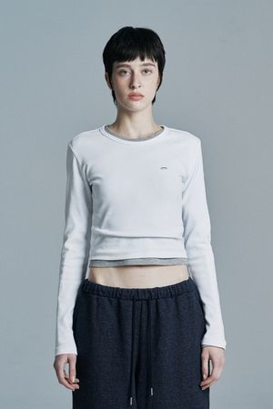 ROUND CROP LONG SLEEVE WHITE