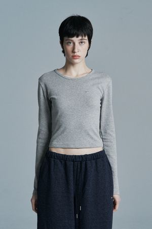 ROUND CROP LONG SLEEVE MELANGE