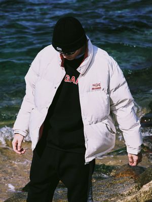 컬러 포인트 푸퍼 다운 IVORY