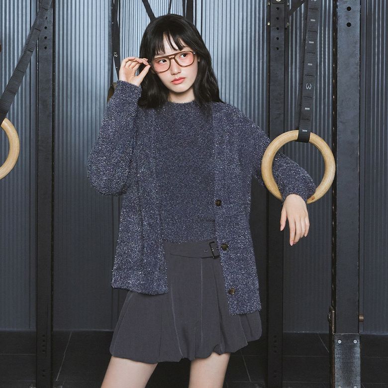 메탈사 브이넥 오버핏 가디건 AR4KGA66