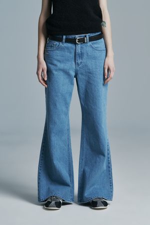RAW WIDE DENIM PANTS LIGHT BLUE