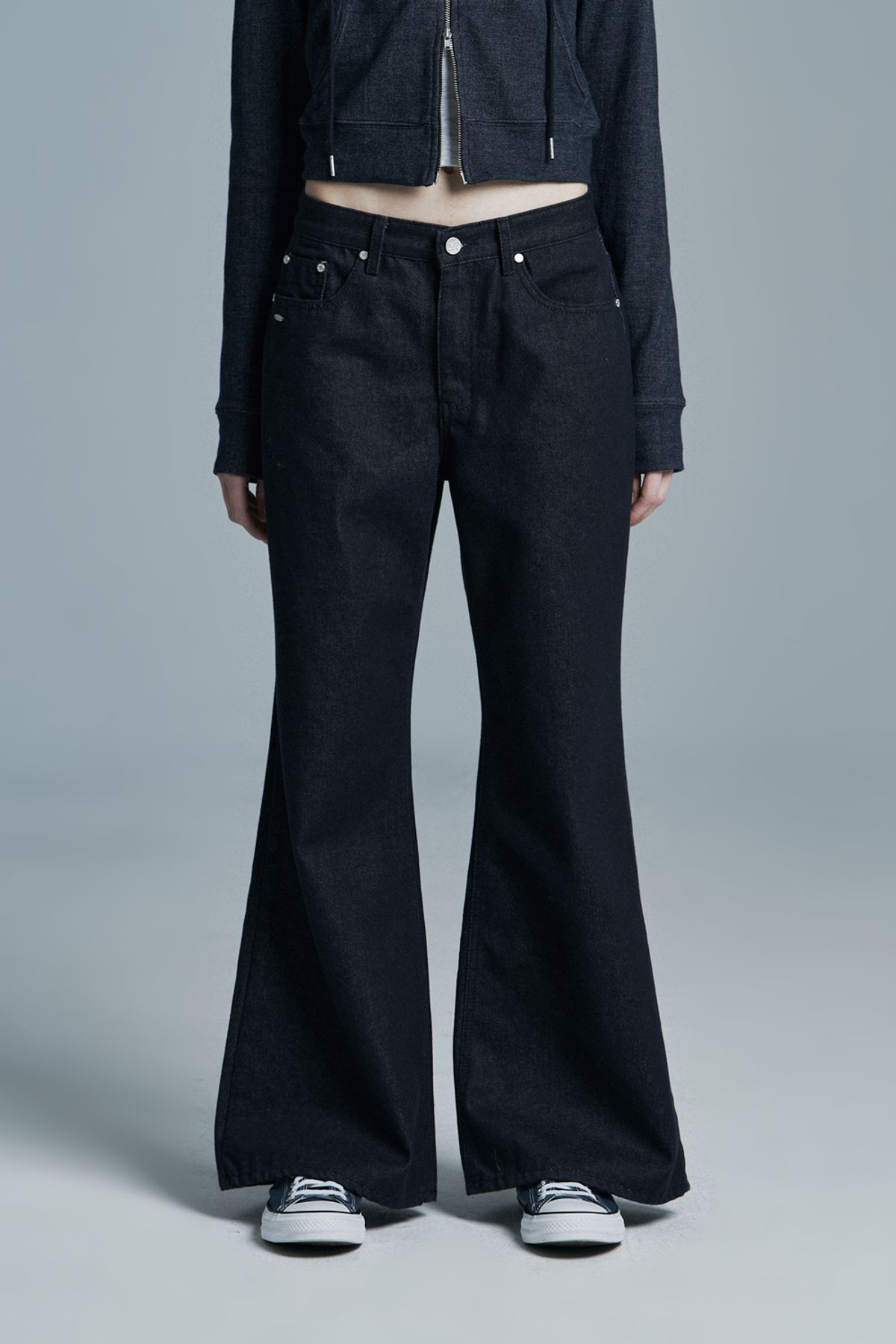 시너진(SYNERJYN) RAW WIDE DENIM PANTS DARK BLUE