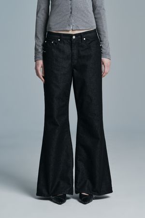RAW WIDE DENIM PANTS BLACK