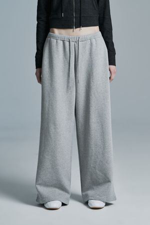 PLUS WIDE SWEATPANTS MELANGE