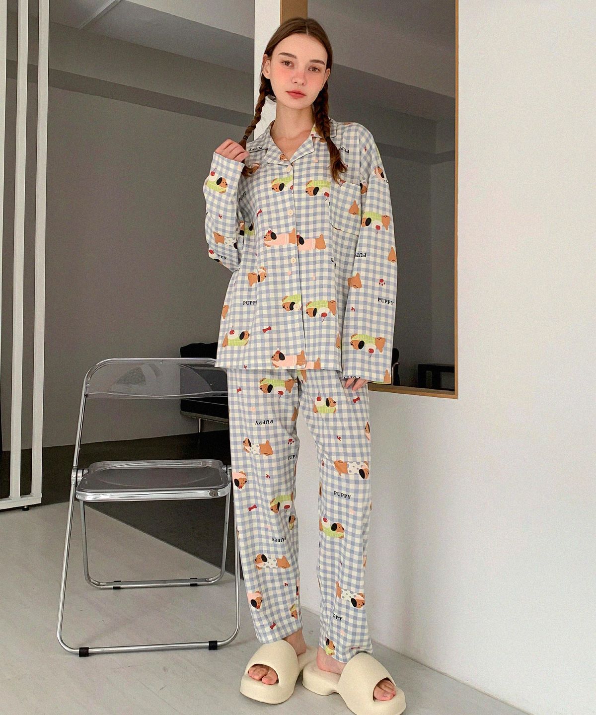 바스카라(VASCARA) Cherry Puppy Pajamas Set