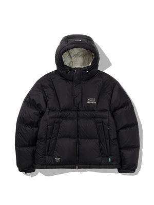 하프 플라켓 다운 자켓 BLACK