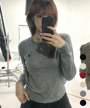 하트심볼 스탠다드 라운드 니트(6color)