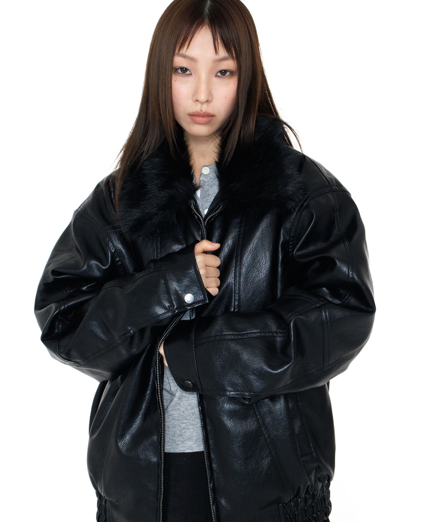 musinsa places tudio ジャケット MUSINSA | PLACE STUDIO Oversized Utility Cotton Blouson Zip-Up