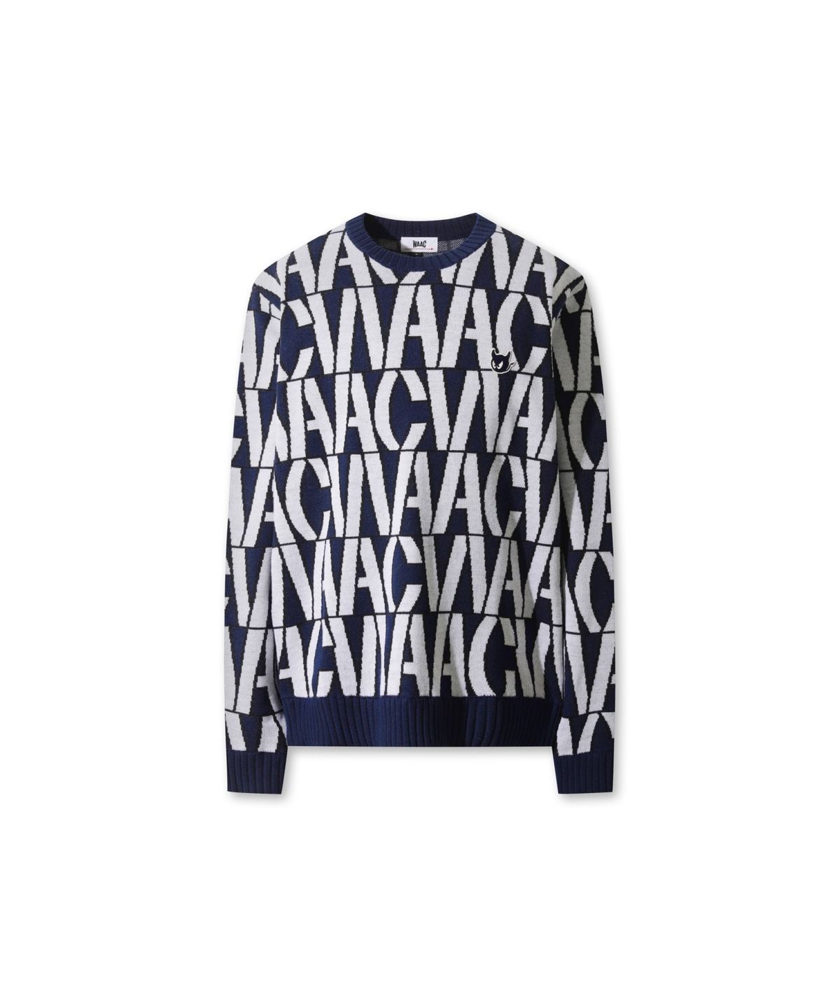 왁(WAAC) Men Logo Pattern Crewneck Sweater WMWAW25801NYD