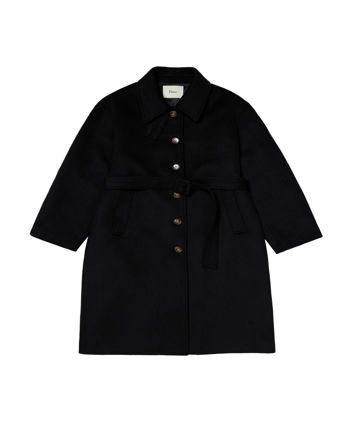 다이닛(DEINET) CASHMERE BLEND OVERFIT LONG COAT IN BLACK