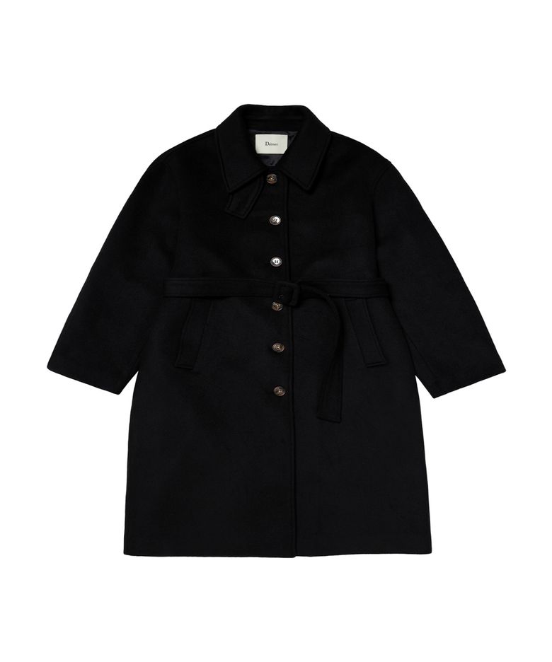 CASHMERE BLEND OVERFIT LONG COAT IN BLACK
