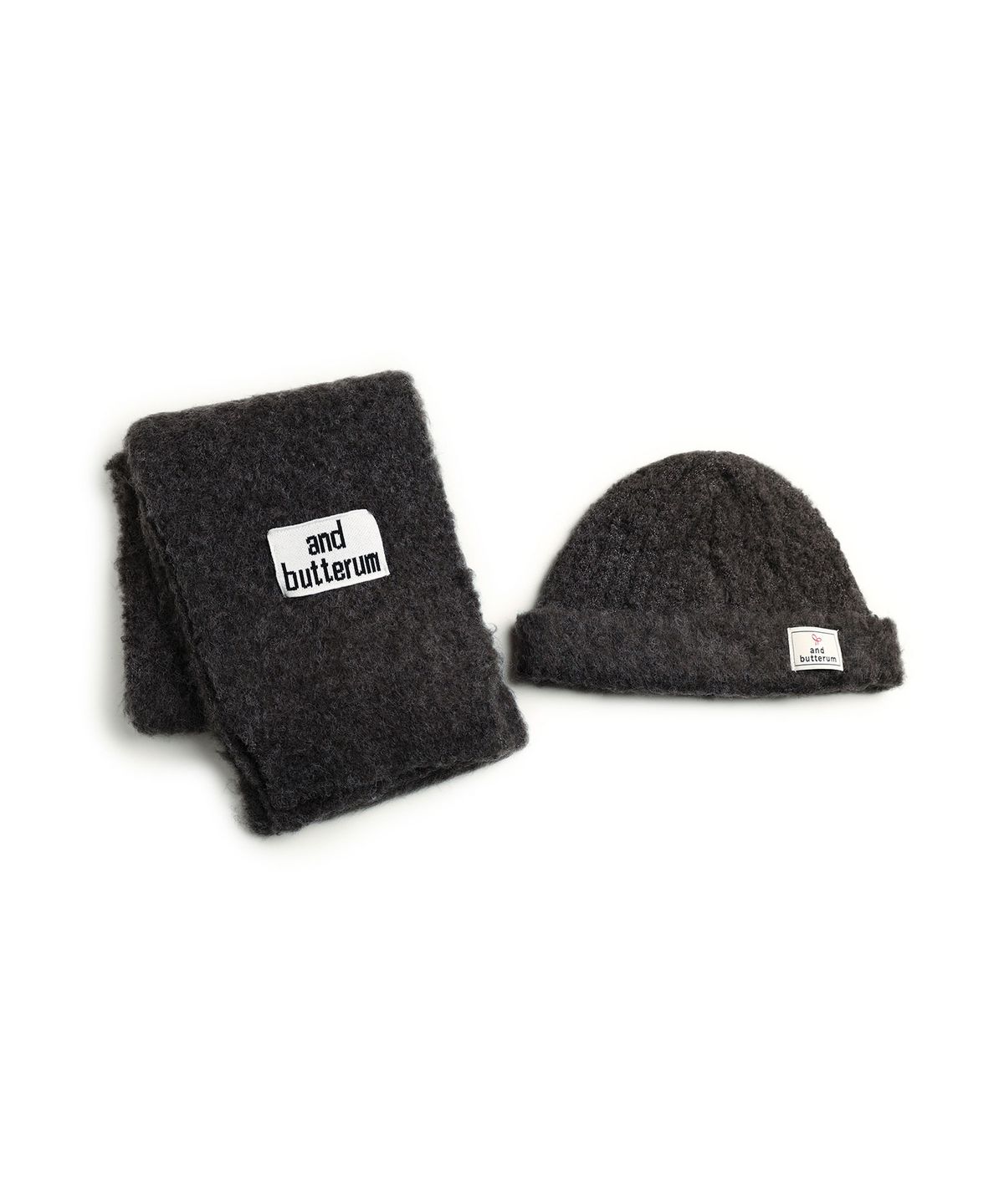 앤버터럼(ANDBUTTERUM) Dusk_Muffler&Beanie Set_Charcoal(BF5DNT07CC)