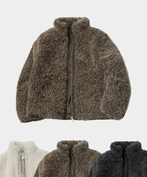 [트렌디에비뉴 PICK] 하이넥 소프트 퍼 우먼즈 풀오버 오버핏 집업 자켓 _3COLOR