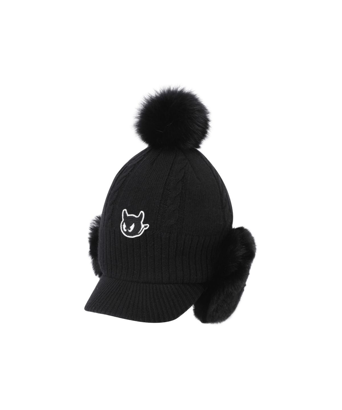 왁(WAAC) Women Ear Warmer Knit Hat WGRCX25812BKX
