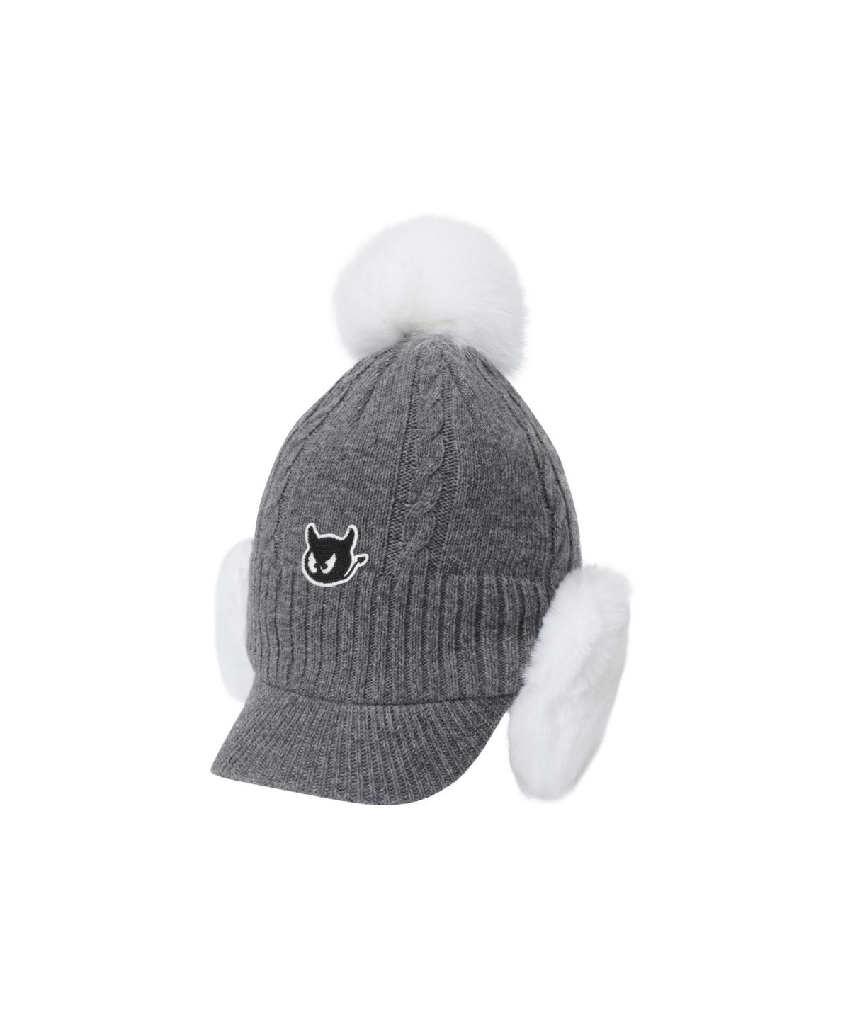 왁(WAAC) Women Ear Warmer Knit Hat WGRCX25812GYX