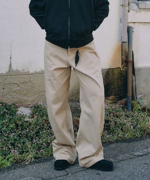 신치 백 오버 커브드 팬츠 [베이지]