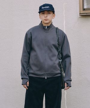 풀 집 핑거 홀 스웨트 셔츠 [차콜]