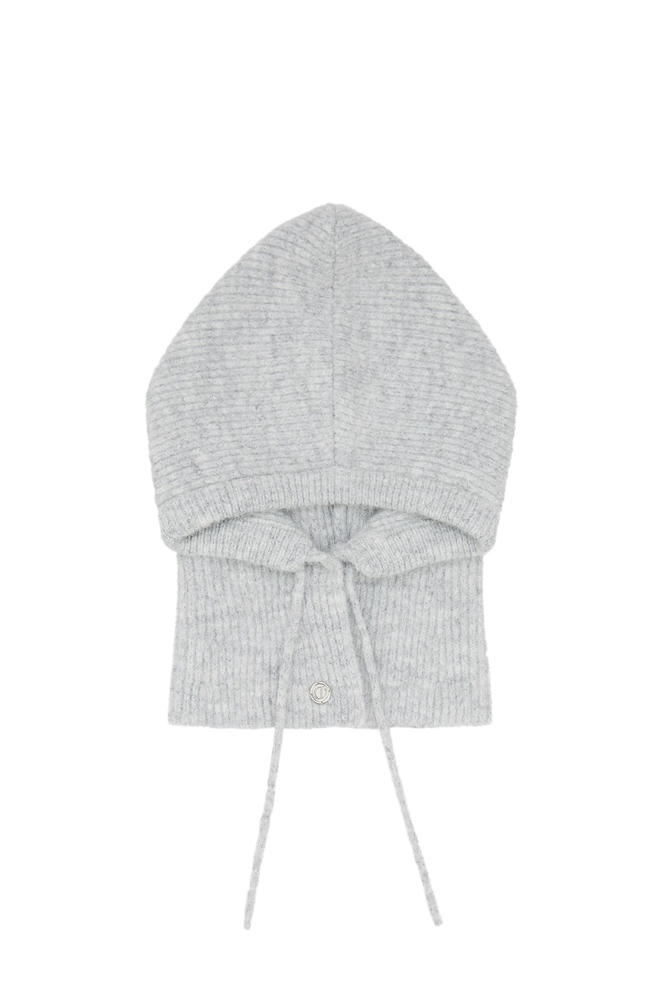AMOMENTO Mohair Wool Nylon Hairy Balaclava Scarf Hairy Balaclava Fashion accessories gray