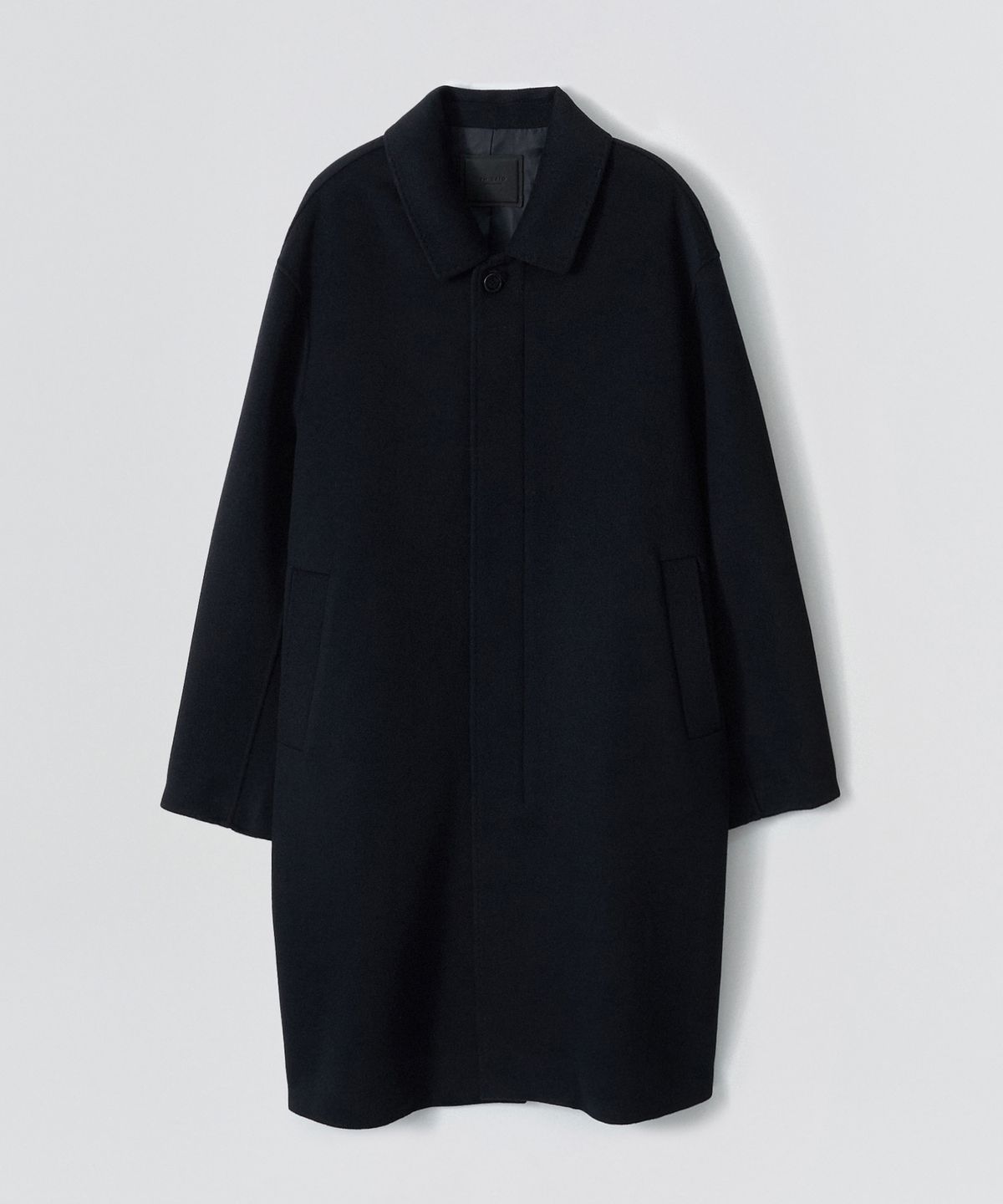 이지오(EZIO) Cashmere Blend Handmade Mac Coat_Navy