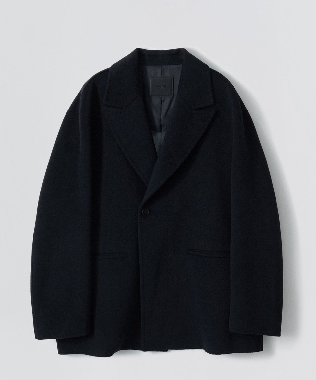 이지오(EZIO) One Button Cashmere Blend Handmade jacket_Navy