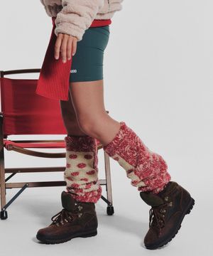 MNS Fluffy Track Knee Socks_Red